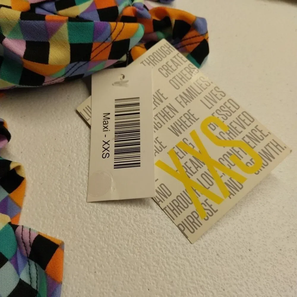 LuLaRoe XXS Maxi Skirt NWT Multicolor Geometric Stretch Strapless Dress
